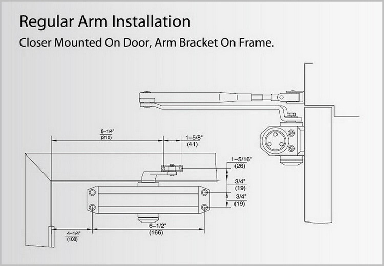 Light Duty Automatic Hydraulic Door Closer With Hold Open Opening Angle 120 Degree