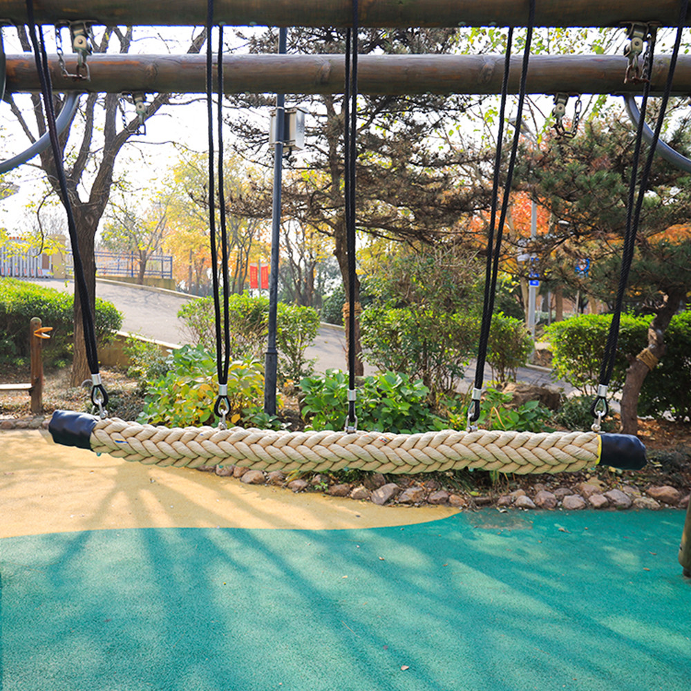 120mm Playground Rope Bridge Sand Color Kids Polyester Rope Snake Swing