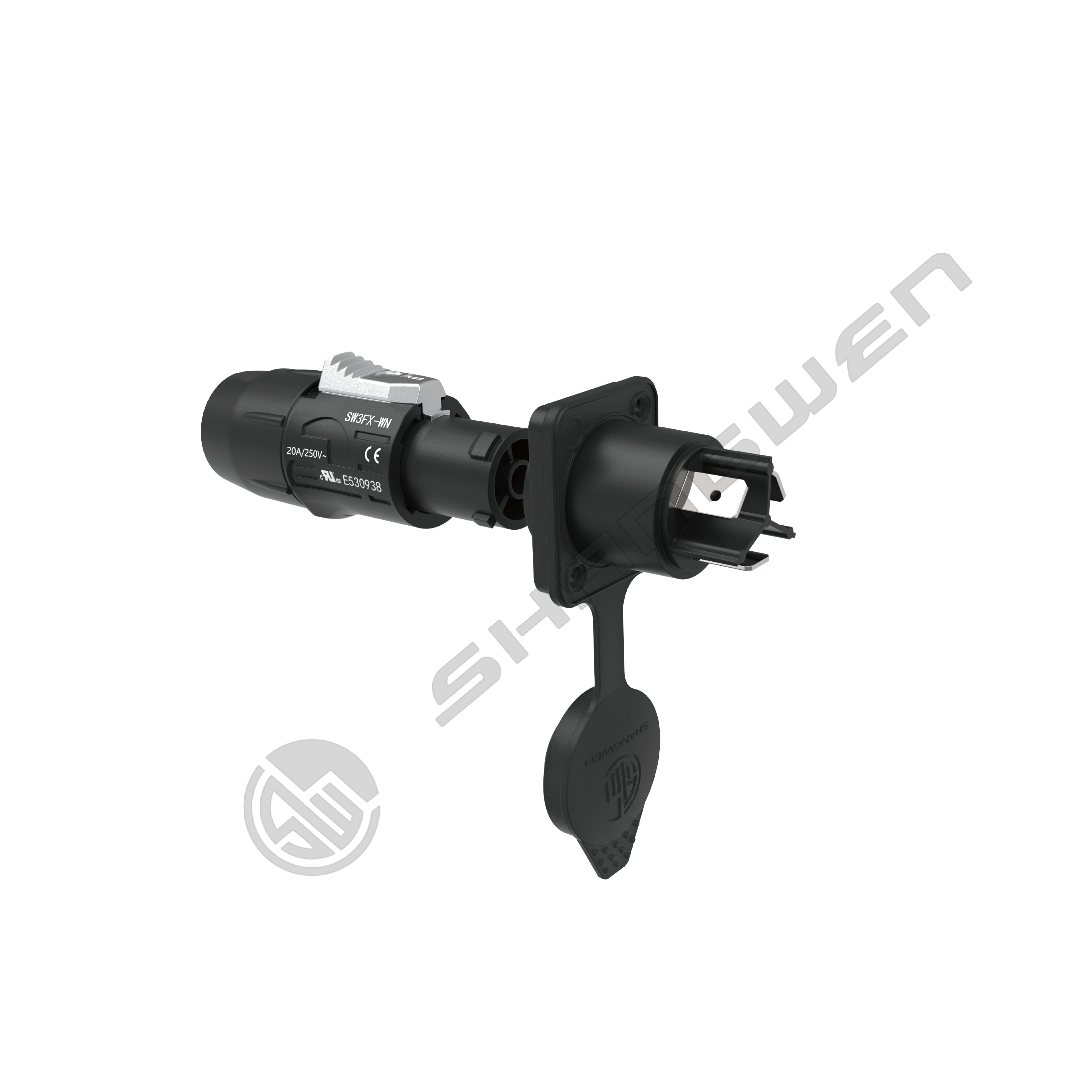 IP65 Outdoor Panel Mount Power Socket 3-Pin Male Audio Connector with LED Display 20A Chassis Socket for Audio Power Solutions