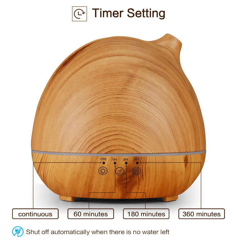 400ml Ultrasonic Wood Grain Aromatherapy Diffuser For Living Room