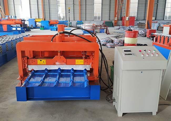 Step Glazed Roof Tile Roll Forming Machine Shaft Diameter ￠70mm 13 Rows Rollers