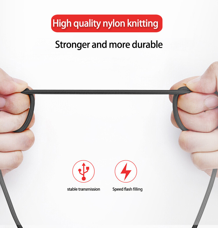 Durable 2m Micro USB Data Transfer Cable Quick Charging