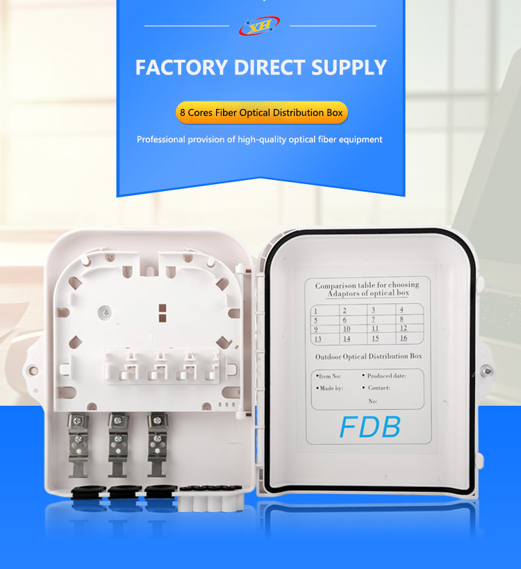 ODP Solid 8 Core White Grey Black 2 Port PAZ 1 8 Cassette Type FTTH Fiber Terminal Box