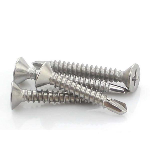 M5.5 Flat Head Self Tapping Metal Screws , GB 13-125mm Stainless Steel Furniture