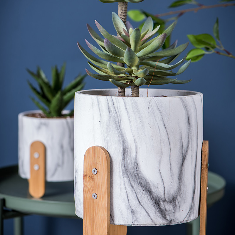Cement Flower Pots Mini Succulents Plant Pots Round Planters Tabletop Planters Cactus Planters