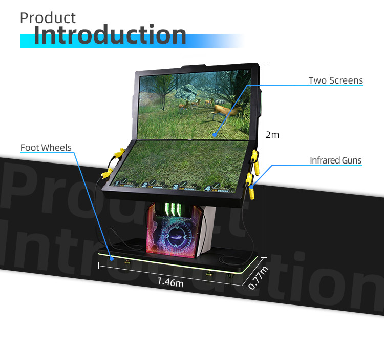 800w VR Racing Simulator 55 Inches Double Screen Shooting Arcade Game