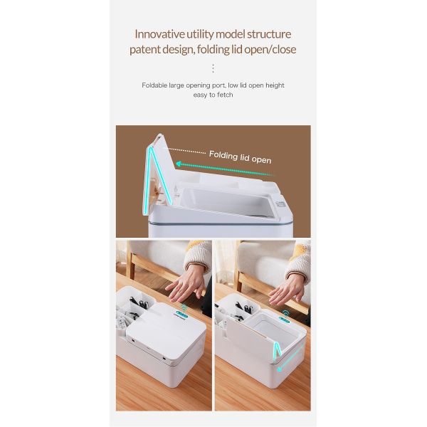 Smart Sensing Electric Desktop Storage Box Rack Jewelry Organizer Skin Care Tissue Box Storage Box Smart Waste Bins Trash Bin