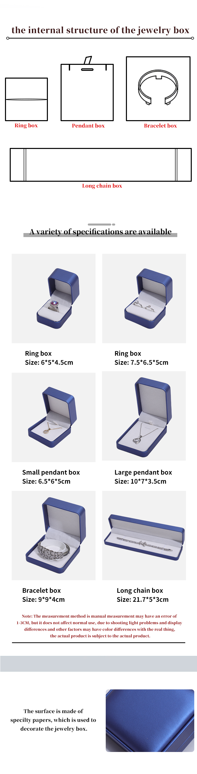 Custom Shape Glossy PU Leather Jewellry Case , Jewelry Box Sets For Packaging