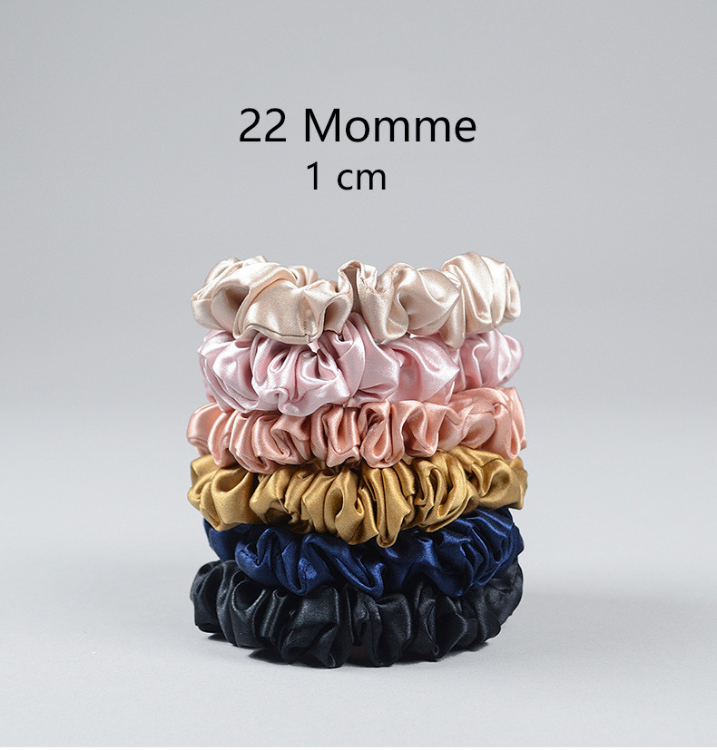 Woman Girls Skinny Hair Scrunchies Silk Satin Small Ponytail No Damage Breakage