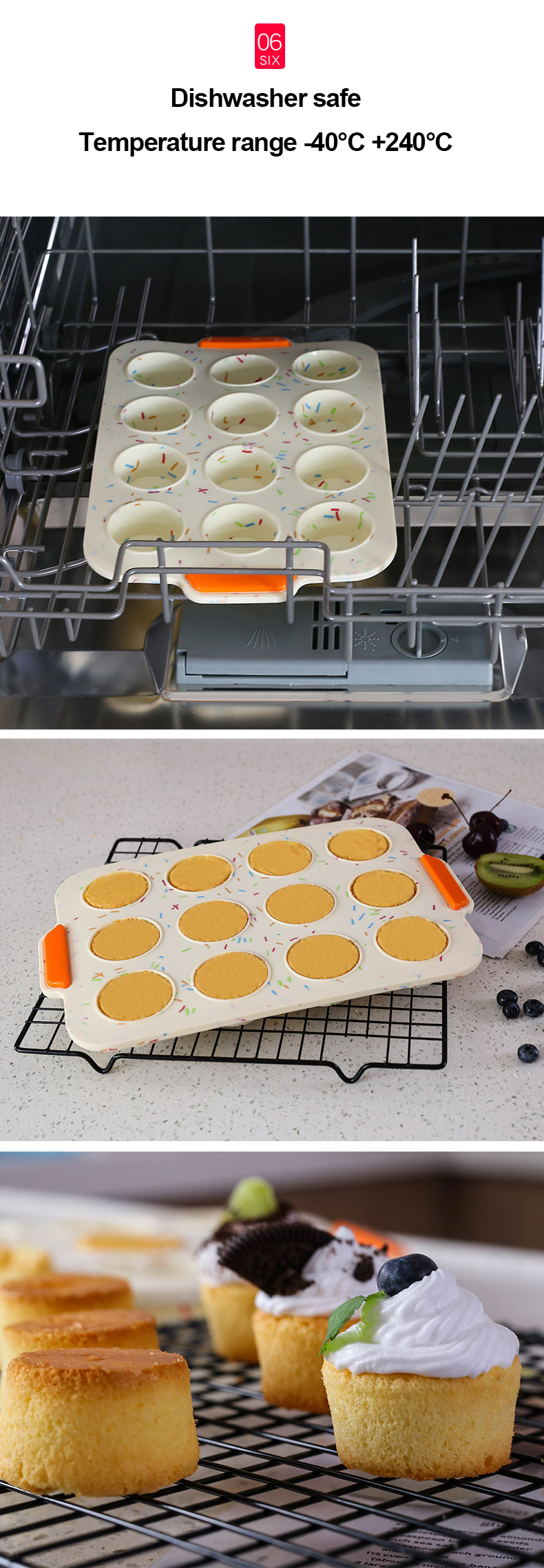High Temperature Resistant 12 Cavity Silicone Bread Mold