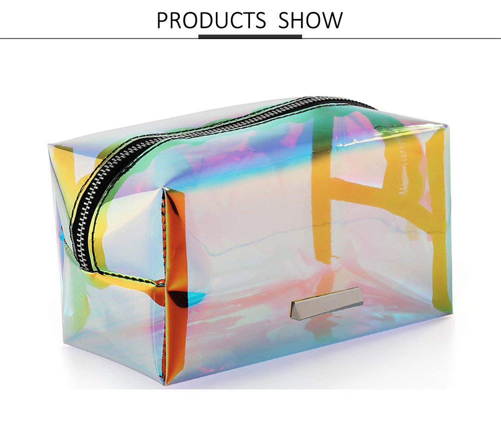 Women Handy Hologram TPU Make Up Bag Organizer