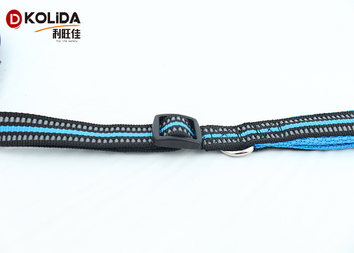 Blue / Yellow 6 Foot Dog Leash , Anti Shock Stretchy Strong Bungee Dog Leash