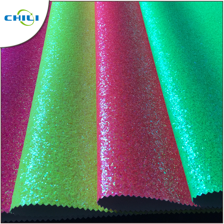 Shoe Lining Glitter Leather Fabric Long Durability 0.8 Pu 0.9±0.15mm Thick