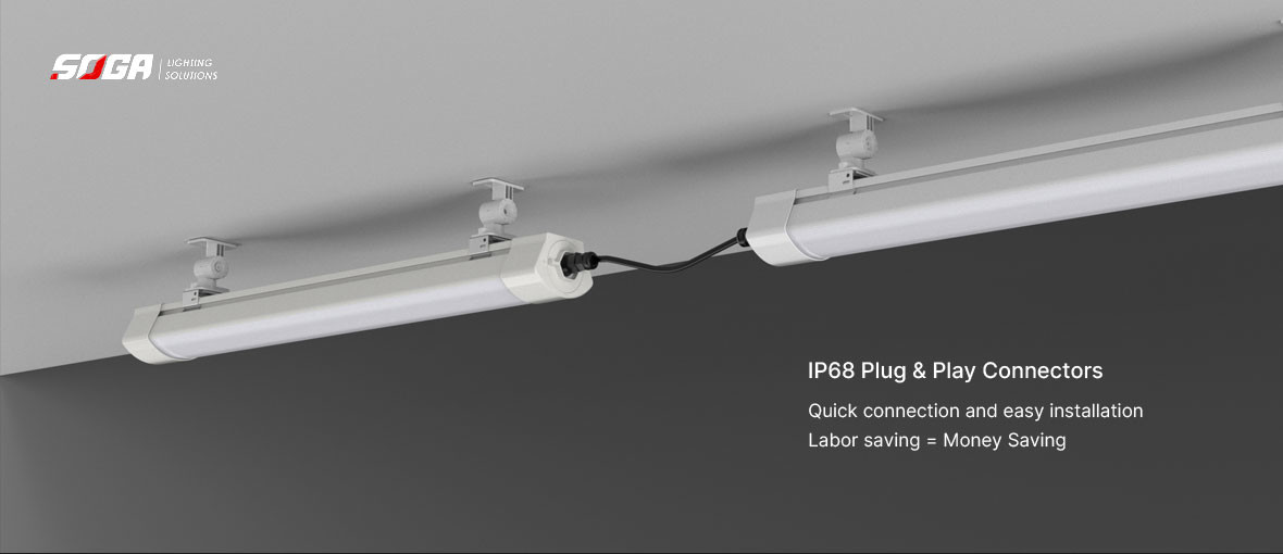 Dustproof Industrial Linear Lighting Ceiling Mounted 25W High Lumen