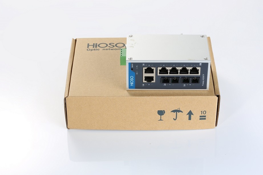 120km Transmission 6 10/100M RJ4 2 100M FX Din Rail Ethernet Switch 8 Ports