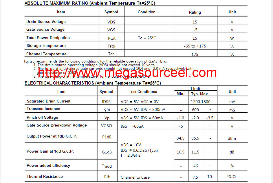 SUMI FLL357ME L-Band Medium & High Power GaAs FET Integrated Circuit Chip