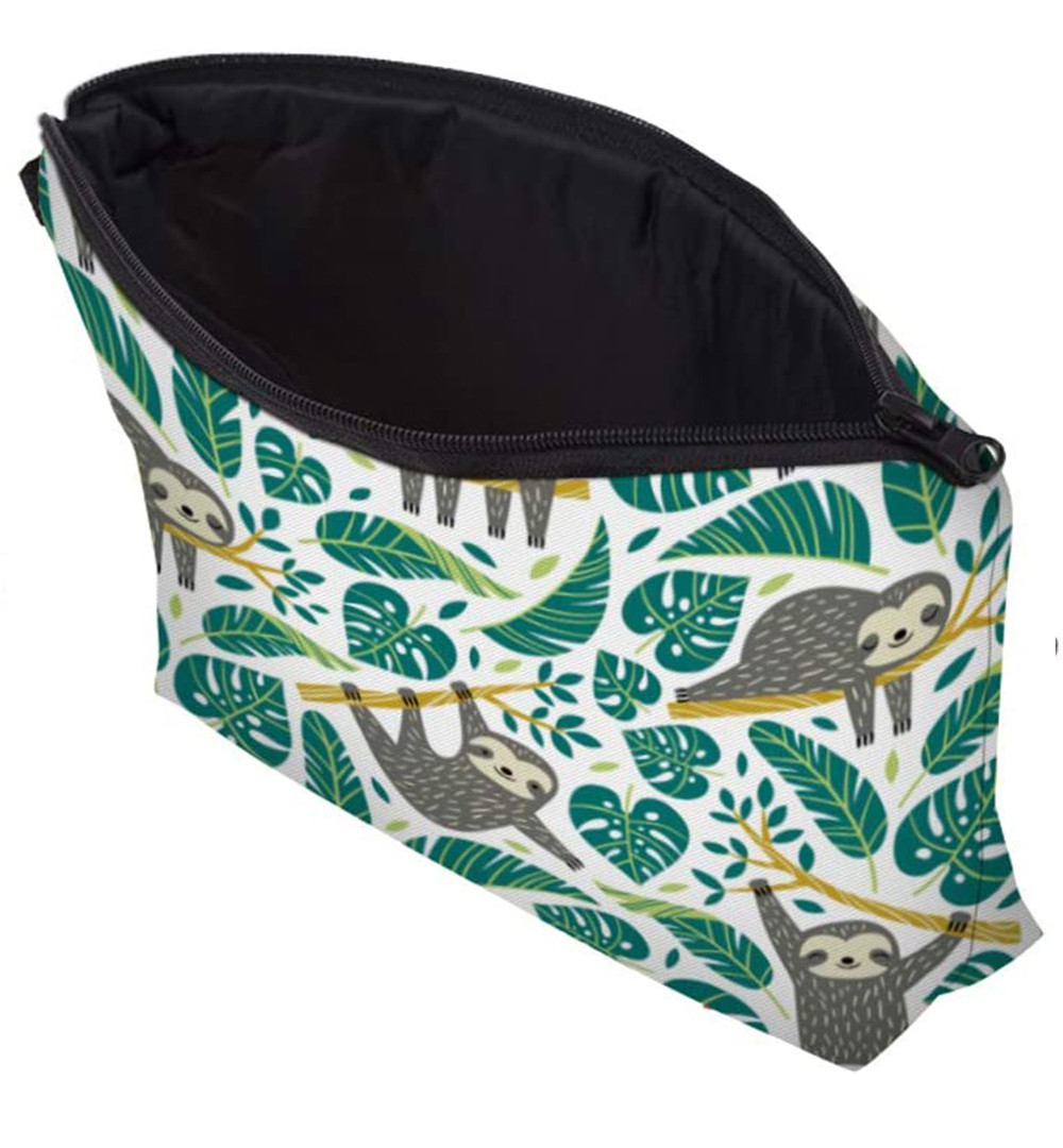 Girls Zipper Closure Polyester Cosmetic Bag For Travel