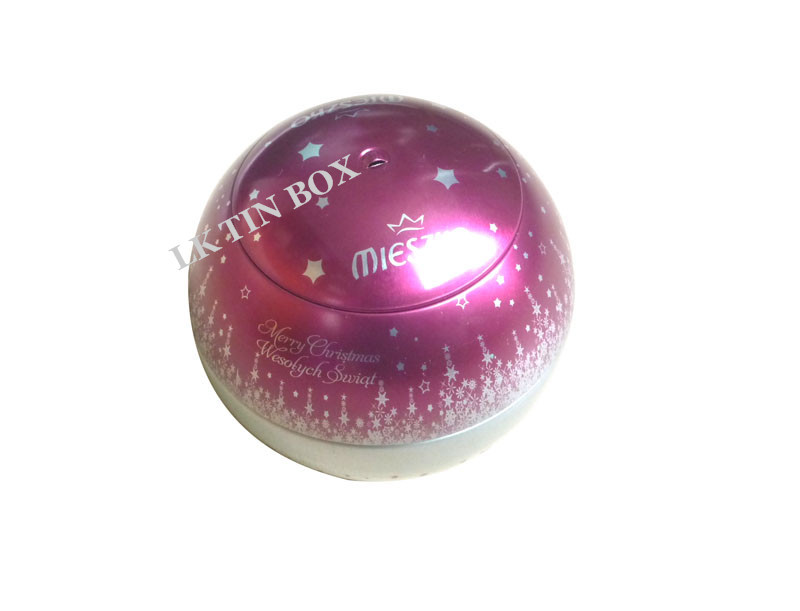 D140mm Small Round Metal Tins With Ribbon And Printing , Small Metal Containers