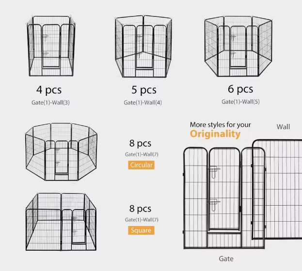 1.2M Heavy Duty Dog Playpen Strong Metal Dog Run Dog Enclosure Pet House
