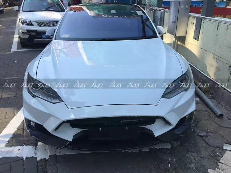 Selling Model S Body Kit Carbon Fiber Front and Rear Bumper Side Skirts Spoiler for Tesla Model S