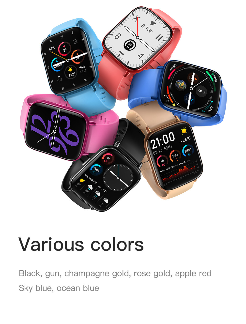 Dial Touch Screen Smartwatch IP67 180mAh Big Screen Smart Bracelet