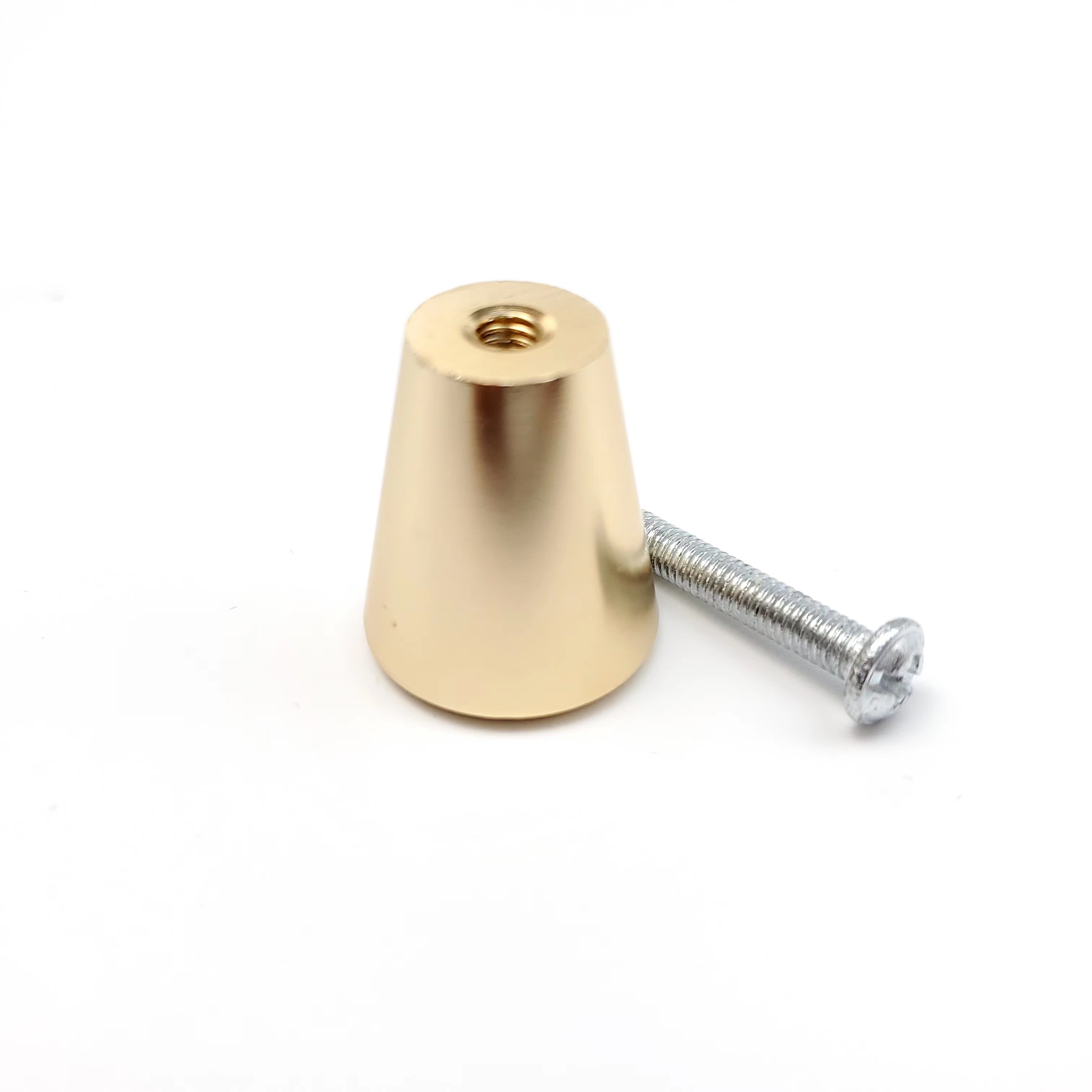 20mm Cone Gold Zinc Drawer Handles And Knobs Single Hole With Screws