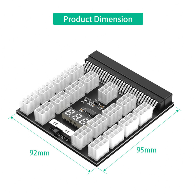 Upgrade Version ATX 17x 6Pin Power Supply Breakout Board Adapter Converter 12V for Ethereum Bitcoin Mining