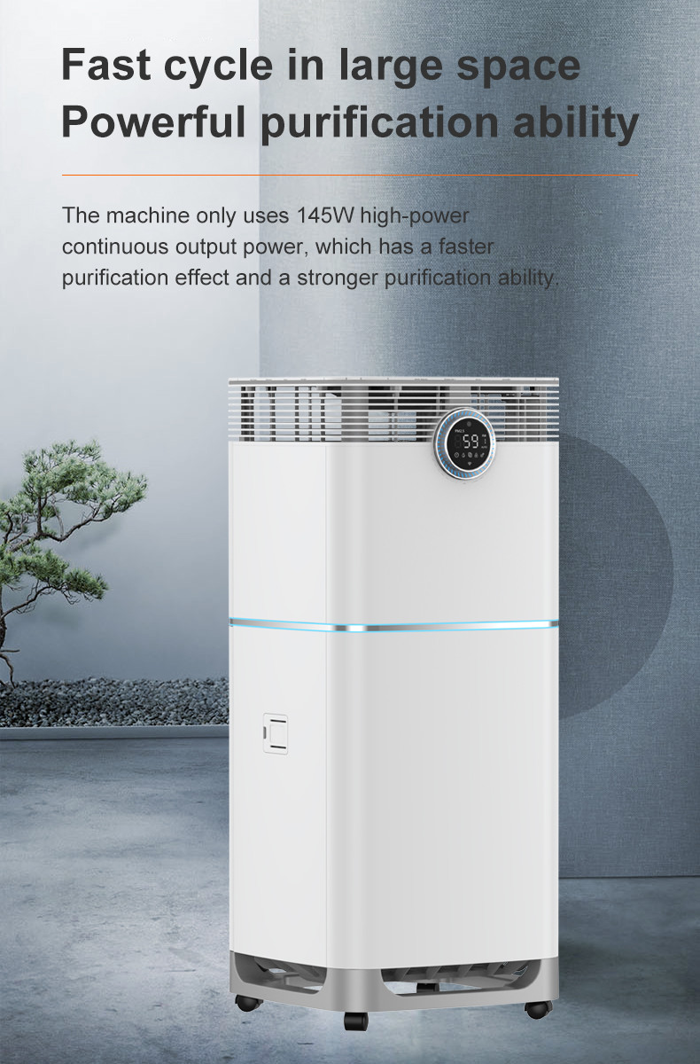 PM2.5 145W Smoke Filter Air Purifier Odor Sensor Office Home Use