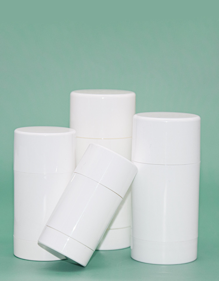 PP Empty Round Deodorant Container Twist Up Filling Stick Container 30g 50g 75g 90g