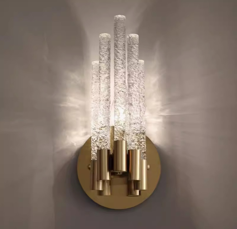 French style living room background wall crystal wall lamp corridor staircase aisle art lighting master bedroom bedside creative wall lamp