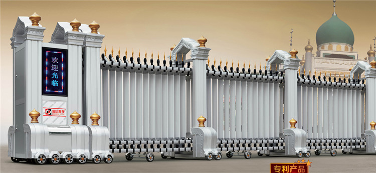 30m Length Automatic Retractable Gate Trackless Remote Control License Plate Recognize