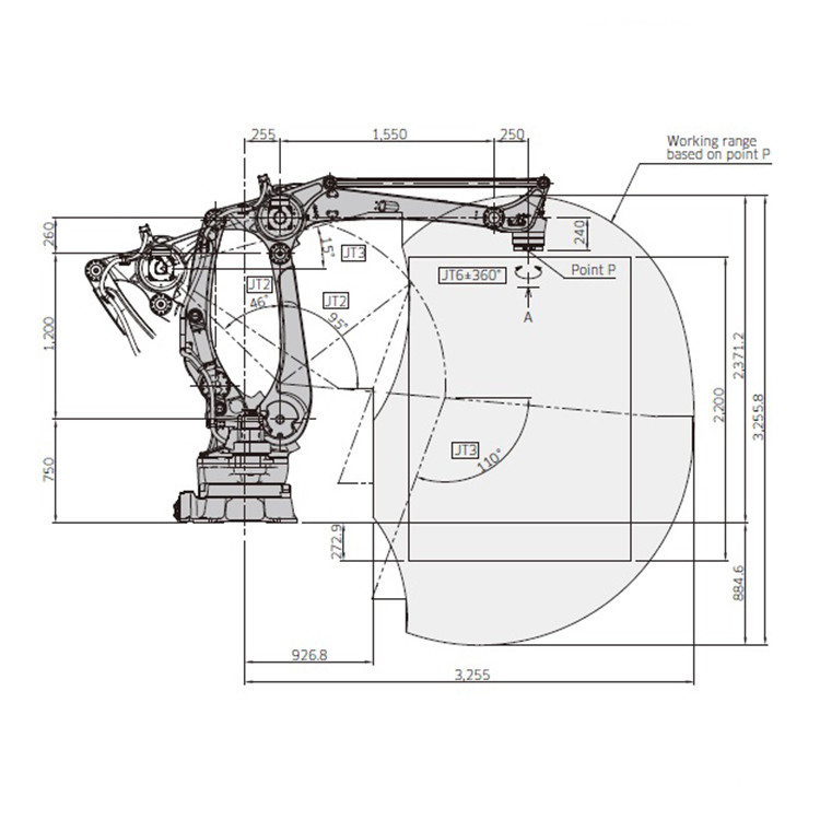 4 Axis Robotic Arm Industrial Robotic Palletizing Systems CP180L ±0.5mm Positional Repeatability
