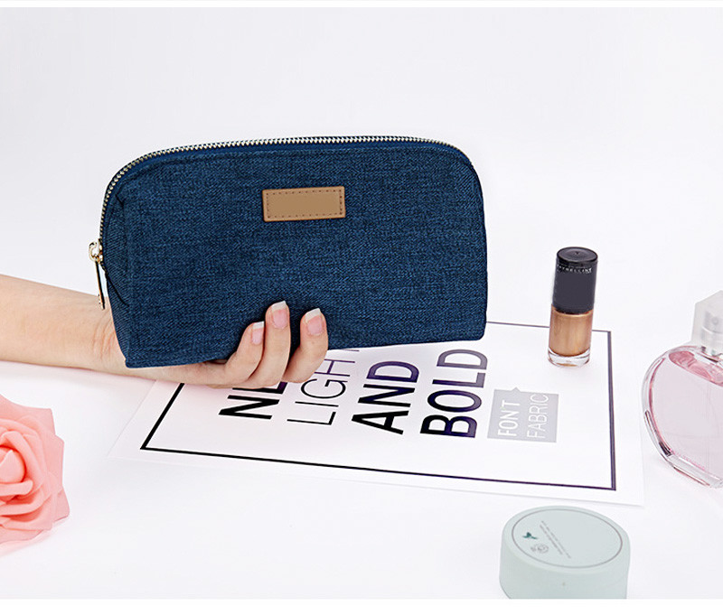 Multifunction Pure Color Custom Logo Zipper Makeup Pouch Triangular Bag