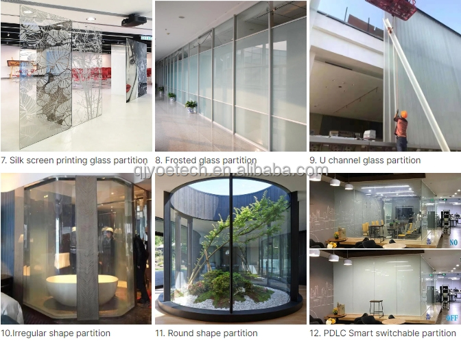 Hollow Structure Aluminum Office Partition Profile for Soundproof Glass Room Divider