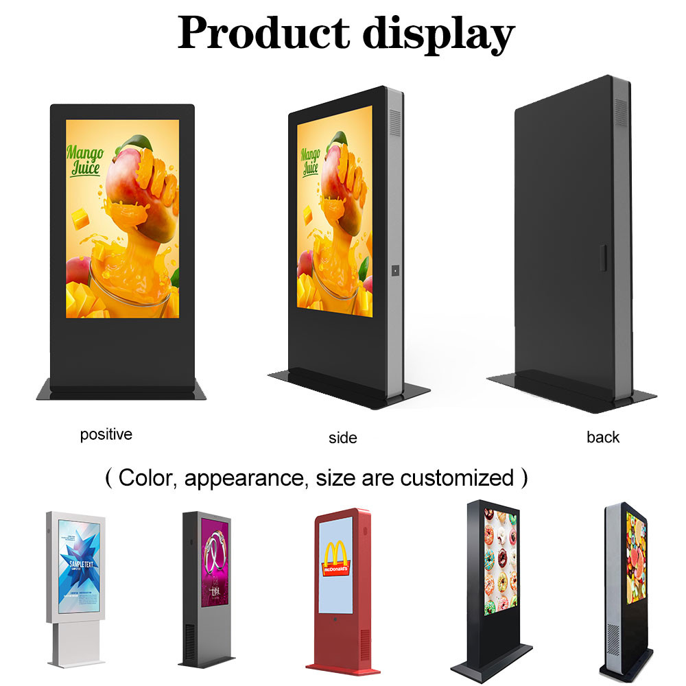 VETO OEM 43 55 Inch IP65 Outdoor Floor Standing Waterproof Kiosk LCD Advertising Touch Screen