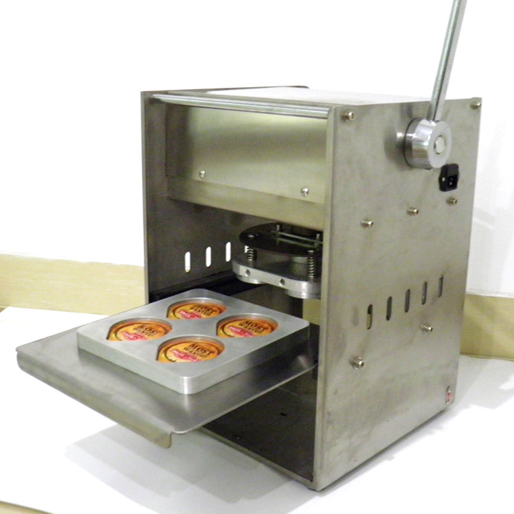 Manual Boba Plastic Cup Lid Sealing Machine Oripack Tray Sealers 4 Holes