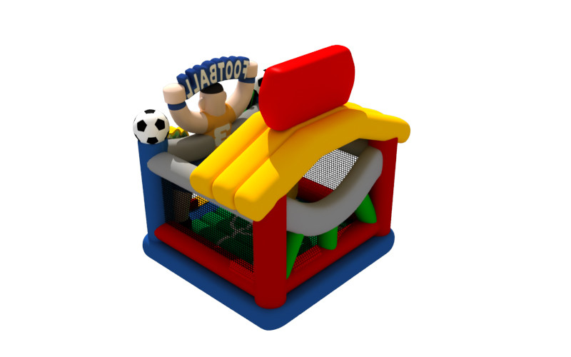 Quadruple Stitching Kids Inflatable Bounce House Football Soccer Theme Commercial Party Bounce