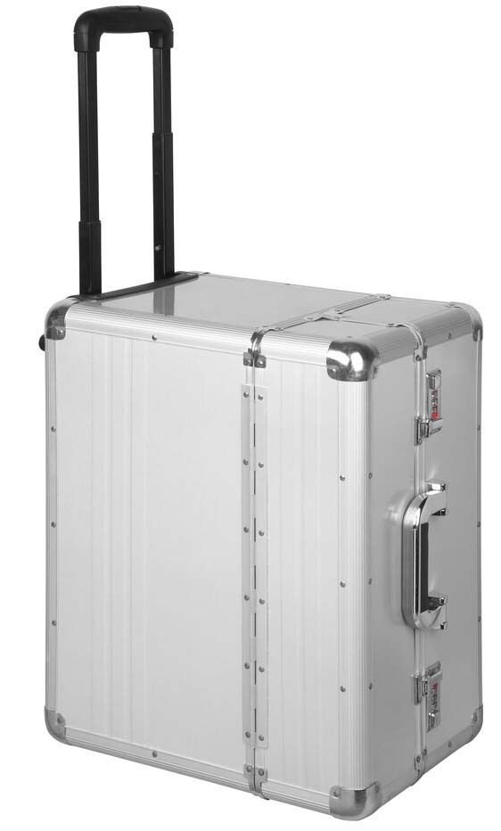 Aluminum Hairdresser Tool Box , Barber Tool Box On Wheel With Sturdy Metal Handle