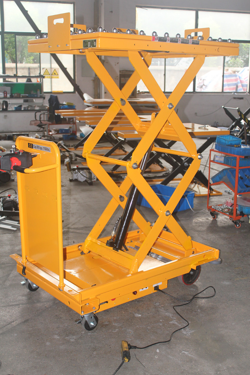 500kg 1102lbs Roller Lift Table Roller Ball Lift Table Mobile Scissor Lift Electric Trucks
