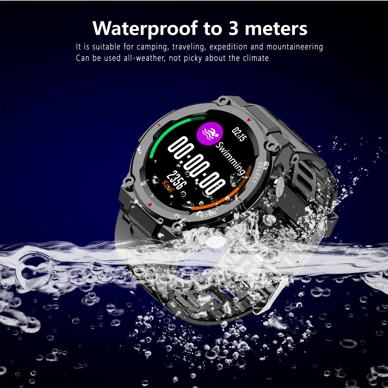 4G 1.28" Rugged Screen IP68 Sport Smart Band Watch Dustproof Fallproof