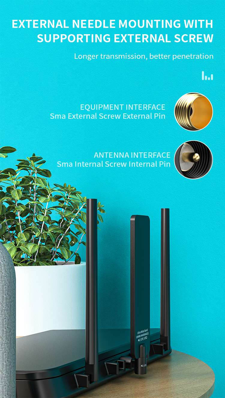Black 5dBi 2.4G GSM 4G Lte 433mhz 868mhz Wireless Wifi Omnidirectional External Rubber Antenna
