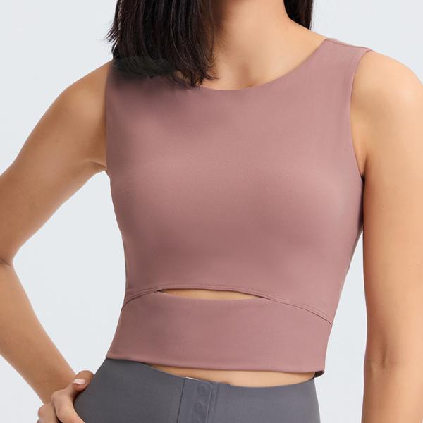 Open Front Waist Fitness Apparel Women 's Sports Tanks Top Gym Fitness Running