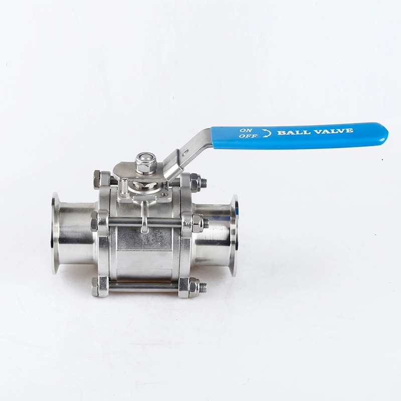 Sanitary Stainless Steel 304 Three-Piece Quick Clamp Ball Valve for Manual Operation