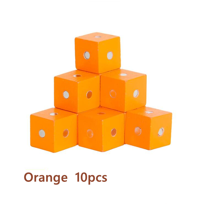 Educational Square Cube Rainbow Magnetic Blocks 10pc 2X2X2cm Wooden