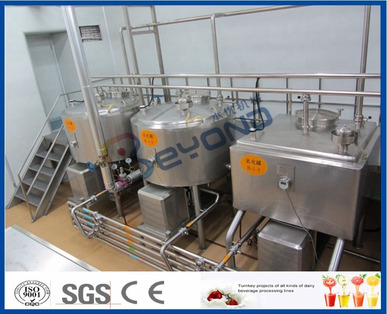 5000L/H Milk Production Plant /Beverage Processing Equipment With Bottle Package