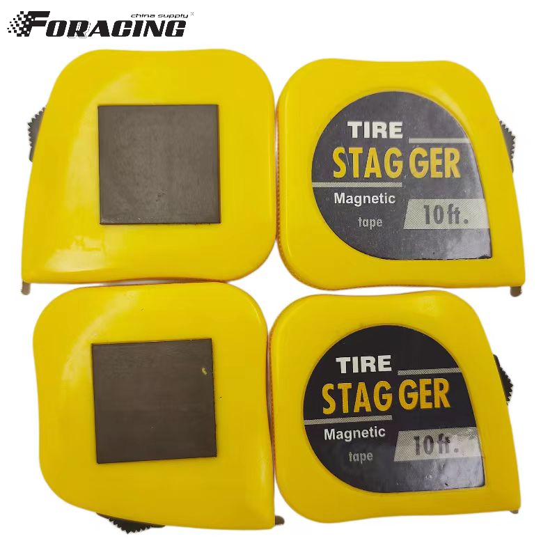 Yellow 10 Feet Magnetic Racing Tire Stagger Tape Measure 1/4" Blade Width for Precision Measurement in Imperial Inch