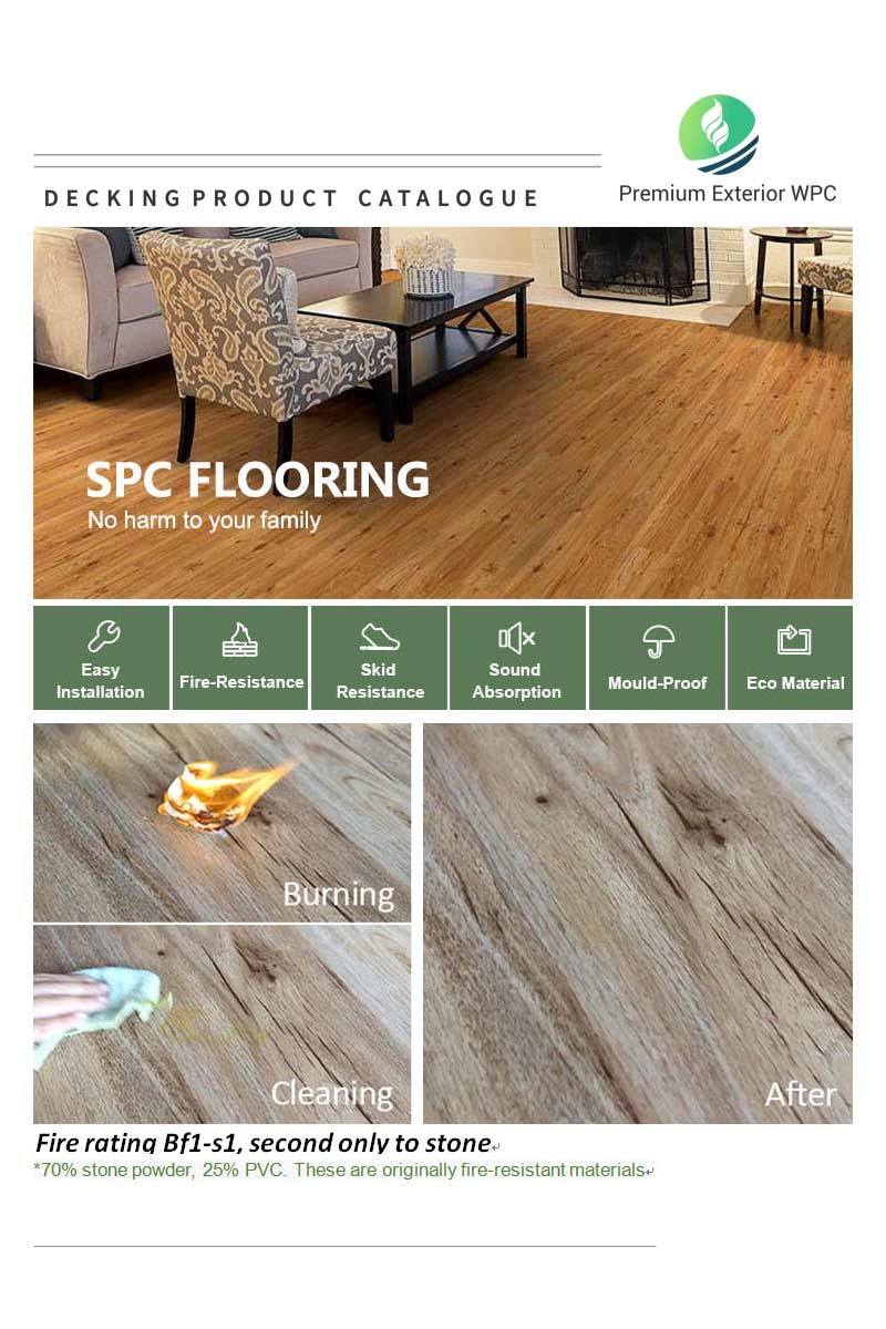 BP Texture SPC Tile Flooring Panel Stone Polymer Composite Flooring