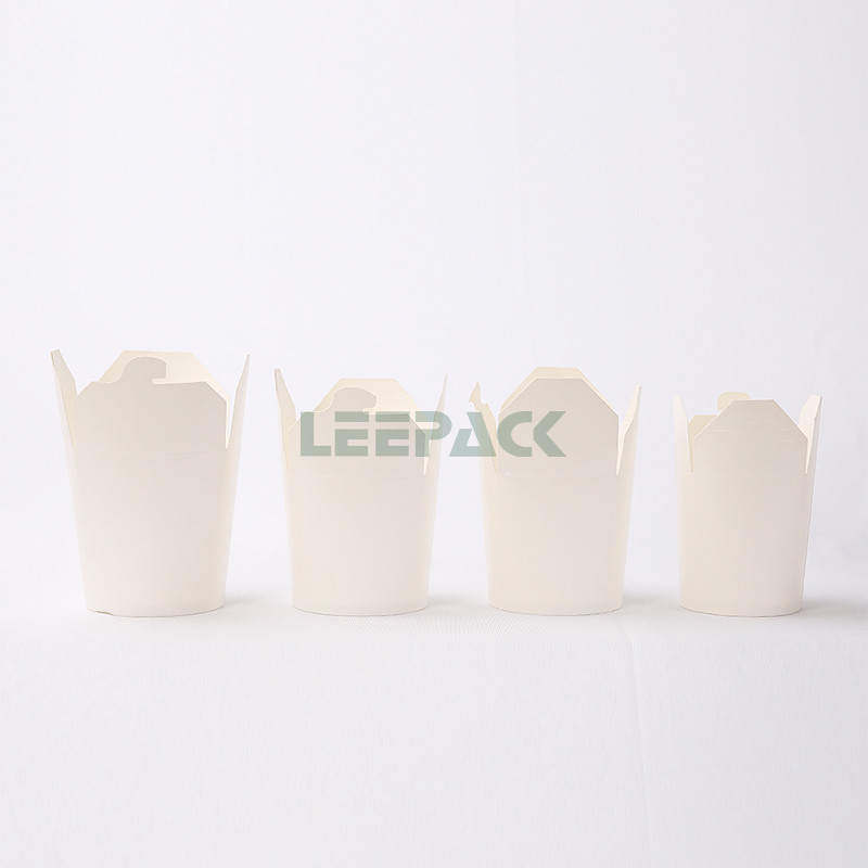 customized 8oz 16oz 26oz 32oz disposable pasta box PE coated taka away paper food container for noodles french fries