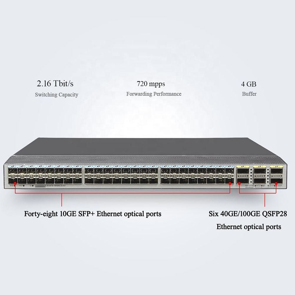 Stable Communication 48 Port Industrial Network POE Switch CE6 87 0-48 S 6 CQ-EI with Full-Duplex Half-Duplex Function