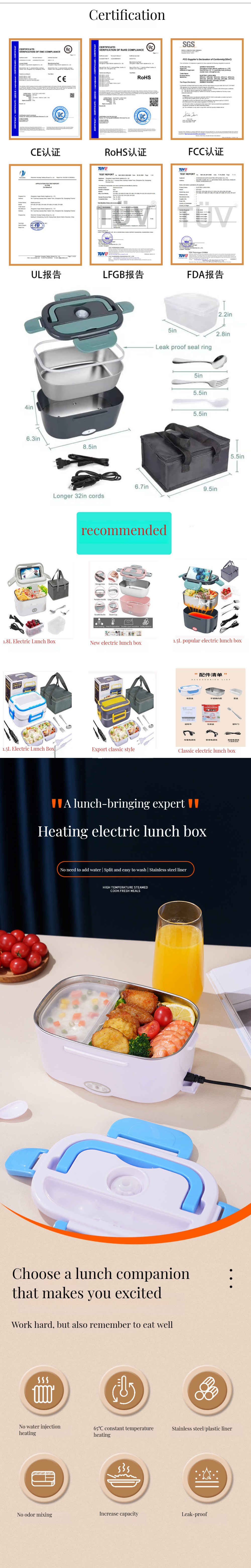 Collapsible Folding Design Portable USB Heating Silicone Bento Lunch Box for Food Storage